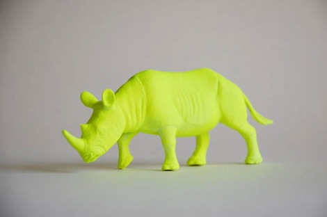 Neon rhino by the Good Machinery