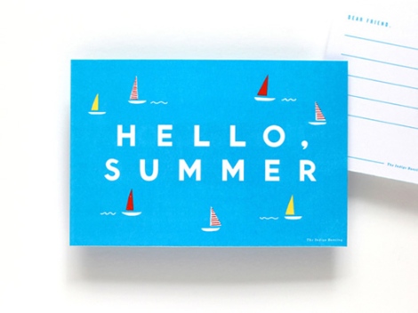 Hello Summer postcard by Erin Jang for Martha Stewart